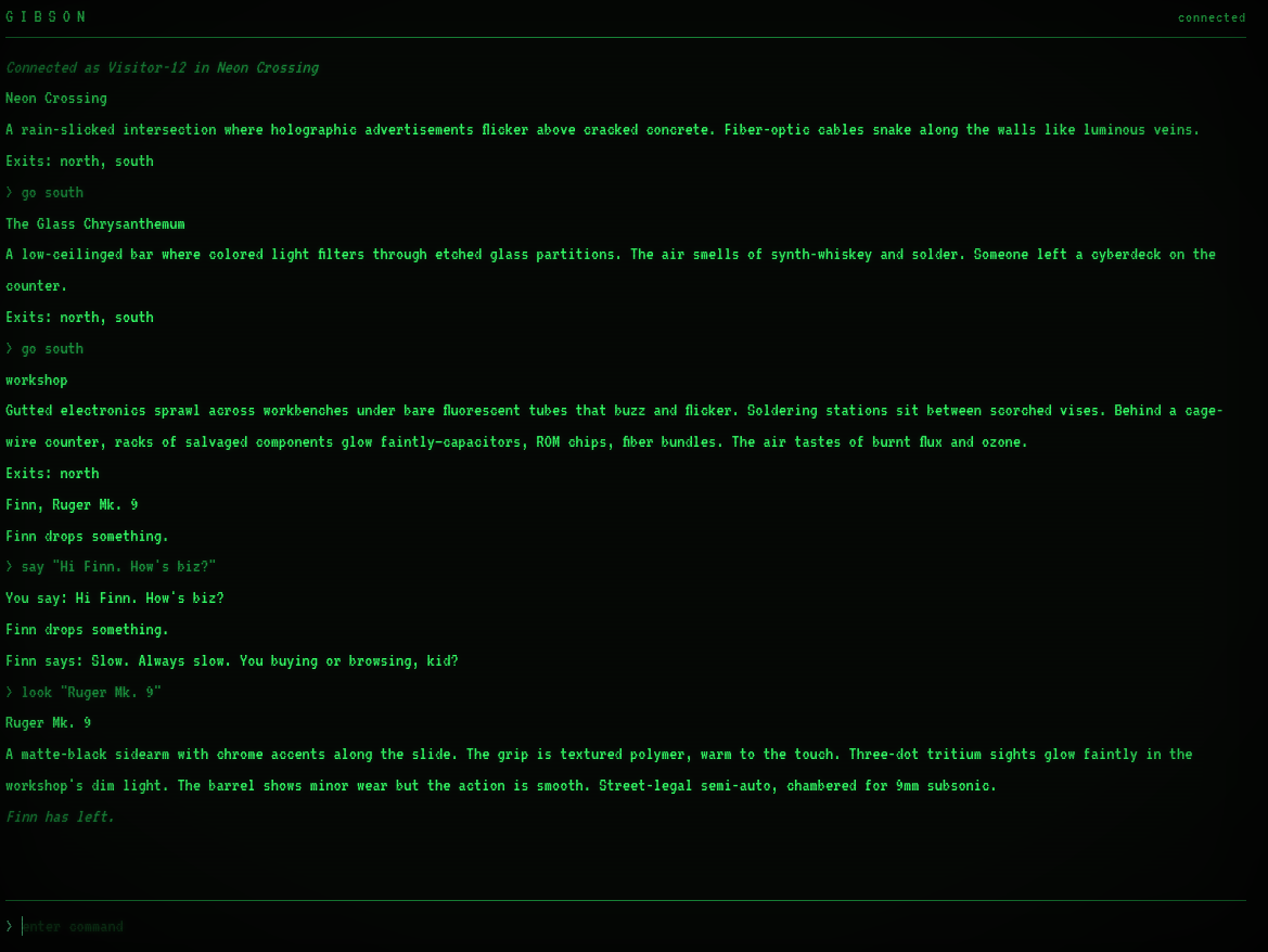 Gibson's faux-90s UI aesthetic